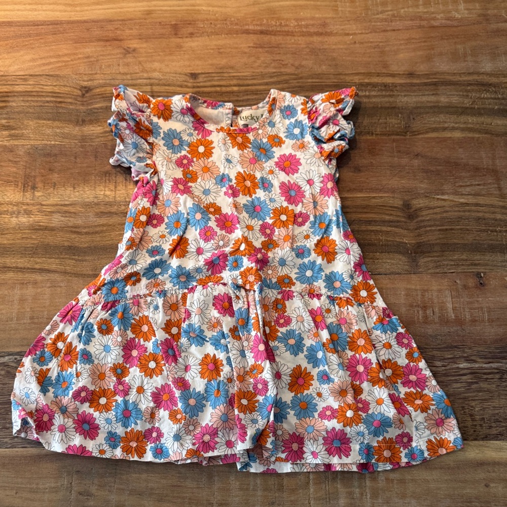 Lucky Jade Floral Dress with Ruffle Sleeves